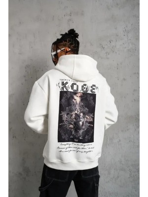 Uslucan Alışveriş Erkek Baskılı Kapüşonlu Sweat - Beyaz