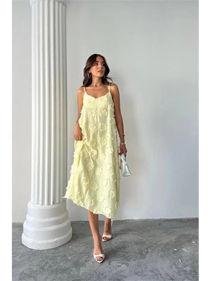 Dip Moda Kadın fistolu askılı tam boy elbise DPG098