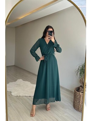 Dip Moda Kadın şifon maxi boy elbise DPNM001
