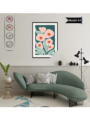 Akıllı Kağıt Statik Tutunma Özellikli Tablo - Poster Çiçek (Model- 61)