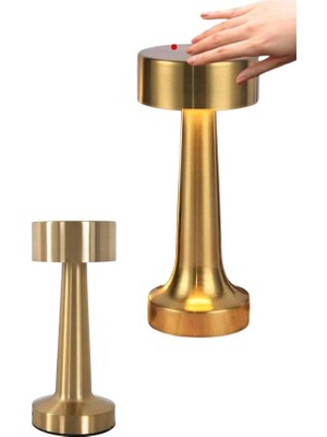 Die Grup Altın Rengi Masa ve Gece Lambası Dokunmatik Şarjlı Masa Lambası DIEGRP-3402