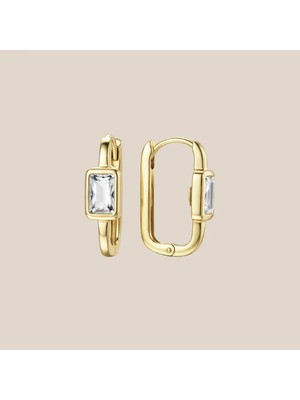 Altıntaş Beyaz Baget Altın Küpe