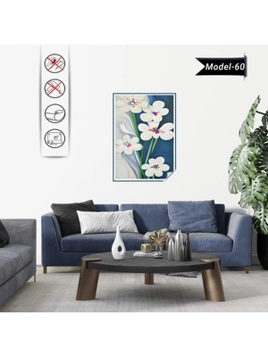 Akıllı Kağıt Statik Tutunma Özellikli Tablo - Poster Çiçek (Model- 60)