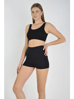 Uslucan Alışveriş Kadın Sporcu Kısa Şort Boxer Vizon