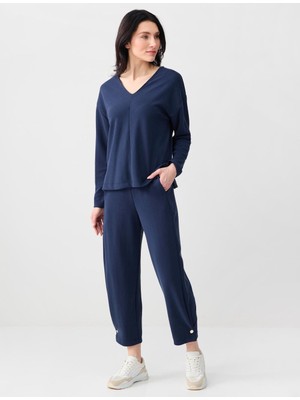 Jimmy Key Lacivert Dar Paça Normal Bel Modal Jogger Pantolon