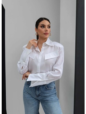 Esra Helvacı Vatkalı Kol Detay Gömlek