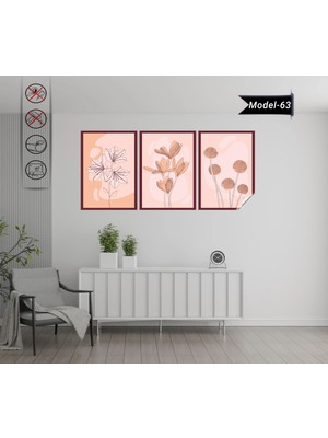 Akıllı Kağıt Statik Tutunma Özellikli Tablo - Poster Çiçek (Model- 63)