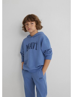Mavi Mavi Logo Baskılı Mavi Sweatshirt 6S10143-83767