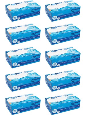 Dolphin Pudrasız Mavi Nitril Muayene Eldiveni XL Beden | 10 Paket - MDR