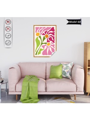 Akıllı Kağıt Statik Tutunma Özellikli Tablo - Poster Çiçek (Model- 68)
