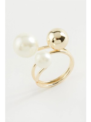 İlk El Grup Ieg™ Yuvarlak Inci Metal Yüzük