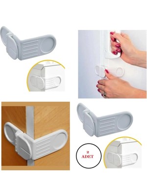 İlk El Grup Ieg™ Bebek Çocuk Güvenlik Çekmece ve Dolap Için Yapışkanlı Vidasız Köşe Kapak Kilidi x