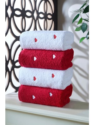 Lera 4'lü 50X90 Havlu Seti El Yüz Havlusu %100 Pamuk