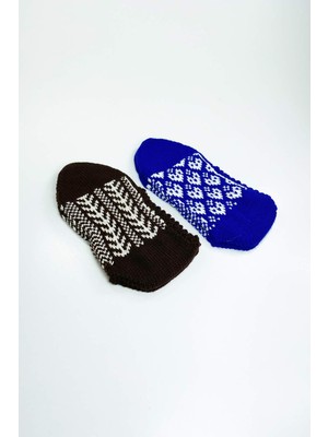 İlk El Grup Ieg™ 2 Çift El Örgüsü Kışlık Şık Kadın Yün Patik Set 11