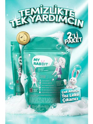 My Rabbit 2 Adet Çok Amaçlı Oksijenli Toz Leke Çıkarıcı ve Beyazlatıcı 2 x 800 gr