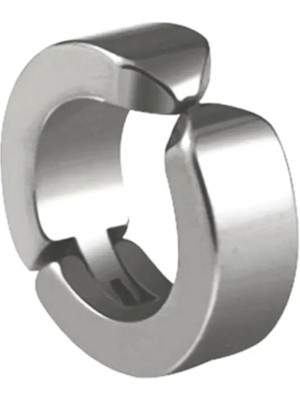 İlk El Grup Ieg™ Erkek Küpesi - 1 Adet Çelik Kıstırmalı Küpe Paslanmaz Atmaz Çelik Gümüş Renk Küpe