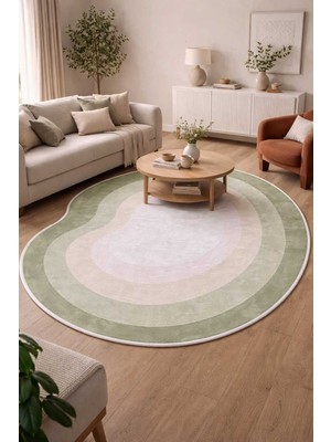 Qatalina Premium Özel Kesim Yeşil Modern Halı Kaymaz Taban Makinede Yıkanabilir Leke Tutmaz Ultra Pro 130YSL