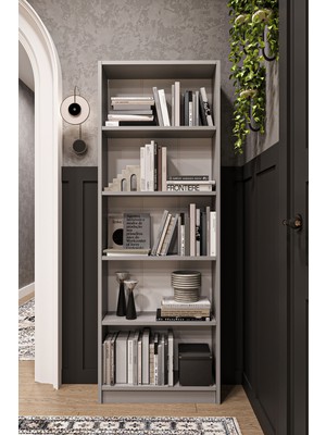 Asra Trend Modern 10 Raflı Ev Ofis Kütüphane Kitaplık %100 MDF Dekoratif Kitaplık K002