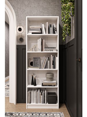 Asra Trend 5 Raflı (5 BÖLMELİ) Kitaplık Çalışma Odası Ofis Modern Dekoratif Kitaplık