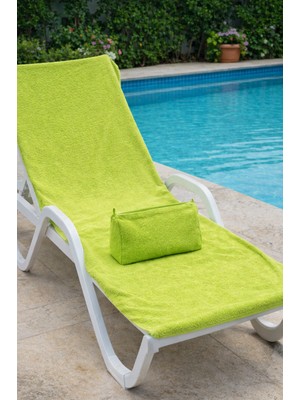 Miespiga %100 Pamuk Şezlong Havlusu ve Su Geçirmez Islak Kuru Mayo Çantası Ikili Set