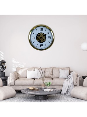 Zentime Modern Prestige Gold 60 cm Çarklı Duvar Saati