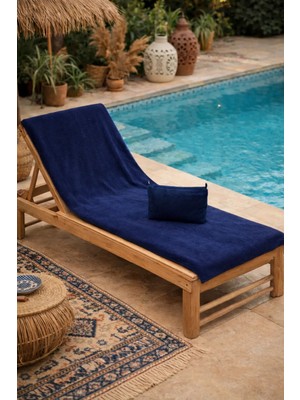 Miespiga %100 Pamuk Şezlong Havlusu ve Su Geçirmez Islak Kuru Mayo Çantası Ikili Set