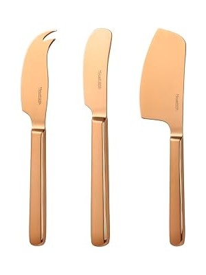 SHC4200 Greenpan Mauviel Peynir Seti – 3 Parça, Bakır Renk, Paslanmaz Çelik 18/0 Sap &amp; 13/0