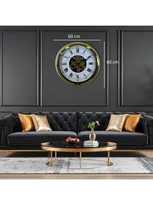 Zentime Aurelius Gold 60 cm Çarklı Duvar Saati