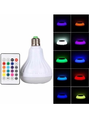 Eco Lounge Kumandalı Rgb LED Işık Bluetooth Hoparlör Ses Lambası Renkli Ampul