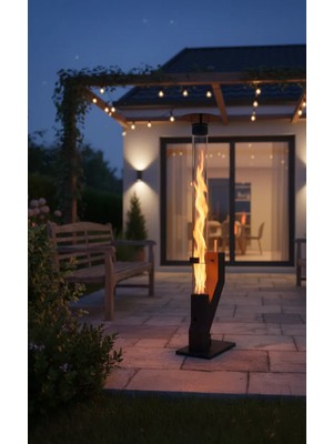 H.A.P Pelet Soba Büyük Boy 120CM Cam Füze Roket Dumansız Peletli Soba Çıkarılabilir Izgara