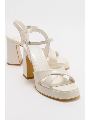 Luvi Henry Sedef Cilt Kadın Platform Topuklu Ayakkabı