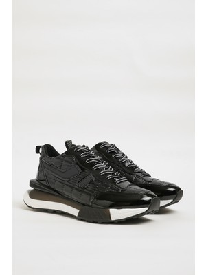 Faruk Balkanas Viego Model Kombinasyonlu Natural Deri Sneaker Ayakkabı