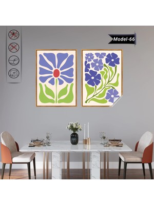 Akıllı Kağıt Statik Tutunma Özellikli Tablo - Poster Çiçek (Model- 66)