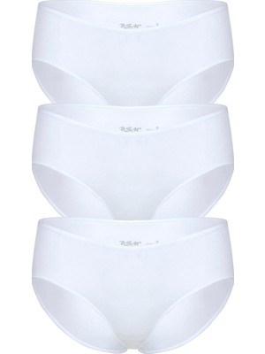 Bsm Kadın Modal 3 Lü Yüksel Bel Külot 48633 001 Beyaz L