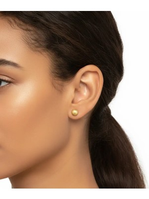 Altıntaş Simli Top Altın Küpe