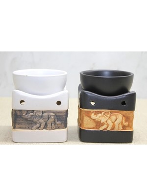 Seramik Fil Kabartmalı Buhurdanlık