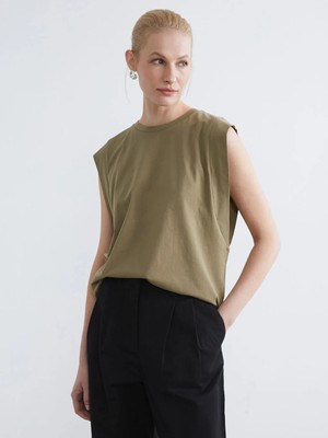 LC Waikiki Yeşil Bisiklet Yaka Kolsuz Bluz