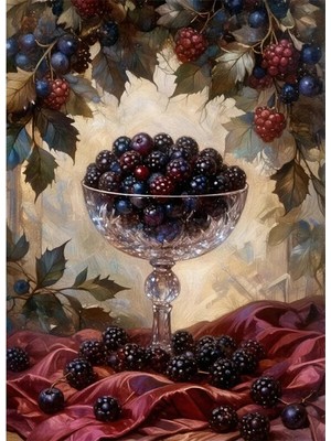 Bedeko Böğürtlenler Resimli Mdf Ahşap Tablo