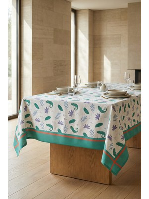 Hamur Dekoratif Baskılı Mutfak Salon Masa Örtüsü Sıvı Geçirmez Ev Dekorasyon Sunum Sofra Örtüsü Hameleons