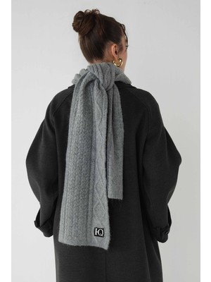 HE-QA Saç Örgülü Atkı Gri
