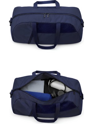 Büyük Boy Lacivert Önü Cepli Ayarlanabilir Omuz Askılı El Seyahat Spor ÇANTASI-00831