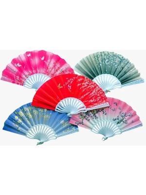 İlk El Grup Ieg™ Plastik Kumaş Yelpaze 12 Adet Karışık Renk