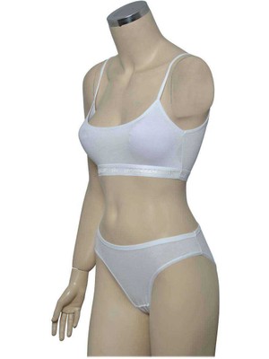 İlk El Grup Ieg™ Pedli Ip Askılı Yarım Atlet Büstiyer Külot Takım Beyaz