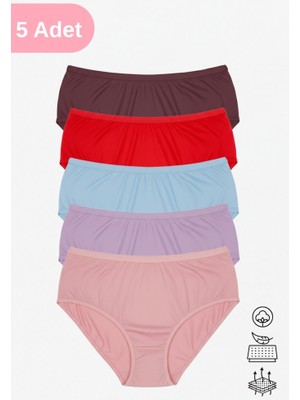 Kadın Yüksek Bel 5'adet Modal Kumaş Penye Bato Külot – Yumuşak & Esnek