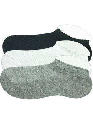 İlk El Grup Ieg™ 3 Adet Çocuk Sneaker Patik Çorap Siyah Beyaz Gri