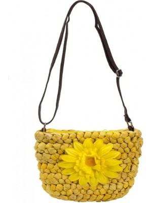 Bay Şapkacı - Papatya Detaylı Örgü Kız Çocuk Çapraz ÇANTA-7030