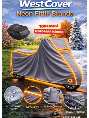WestCover  Vespa Sprint 125  Topcaseli (Neon Fitilli-Tncu) Su Geçirmez Motorsiklet Brandası