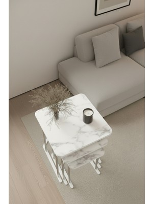 Sofex 3'lü Kare C Sehpa