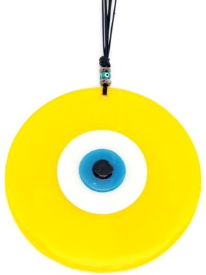 İlk El Grup Ieg™ Sarı Renk Nazar Boncuklu 20 Santimetre El Yapımı Cam Duvar Süsü