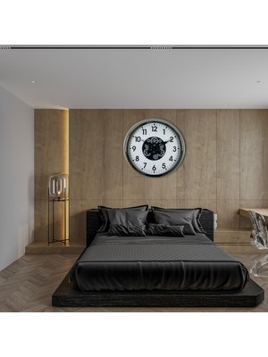 Zentime Krom Zarif 60 cm Çarklı Klasik Duvar Saati
